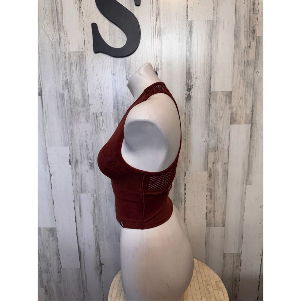JoyLab Ribbed Racerback Tank Top in Rust - Picture 3 of 7